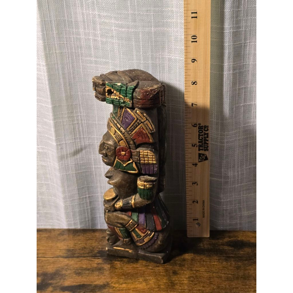 Mayan Statue, 11"‎ inches, Multicolor - Picture 2 of 9